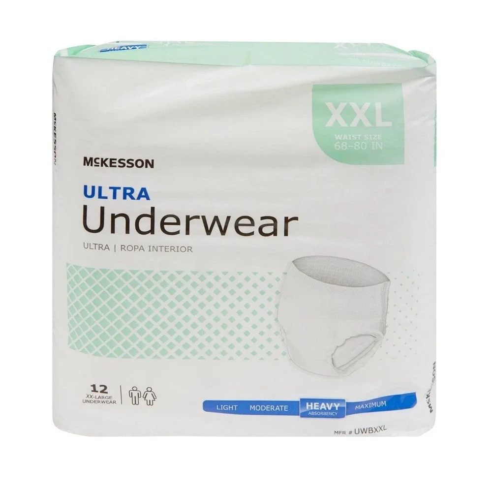 Adult Disposable Pull On Underwear Diapers XXL Heavy Absorbency 12 Ct